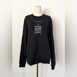 Komakino Autumn Winter 2015 Black Graphic Sweatshirt Real Fox Fur Detail Large